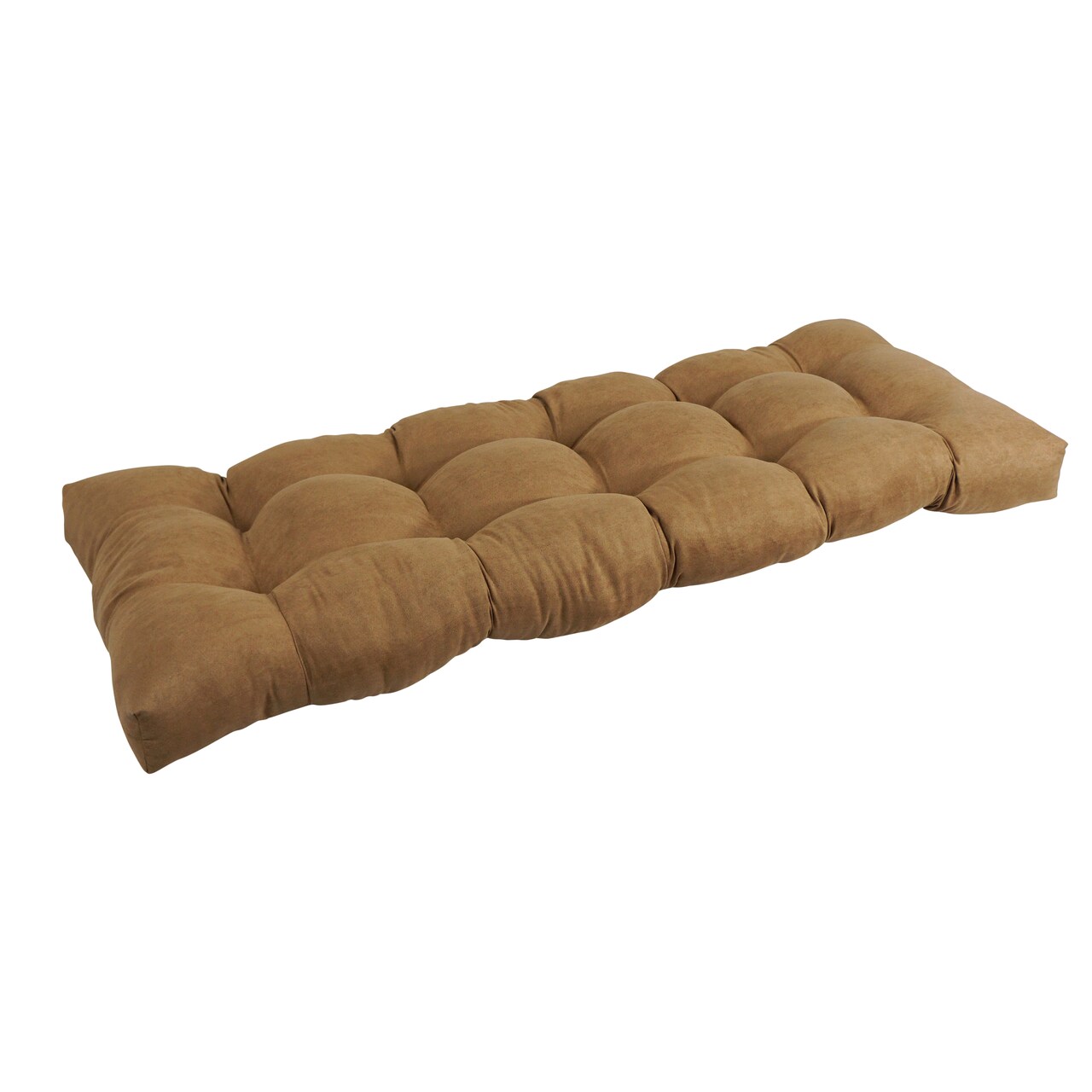 51-inch by 19-inch Tufted Solid Microsuede Bench Cushion Brown-Color